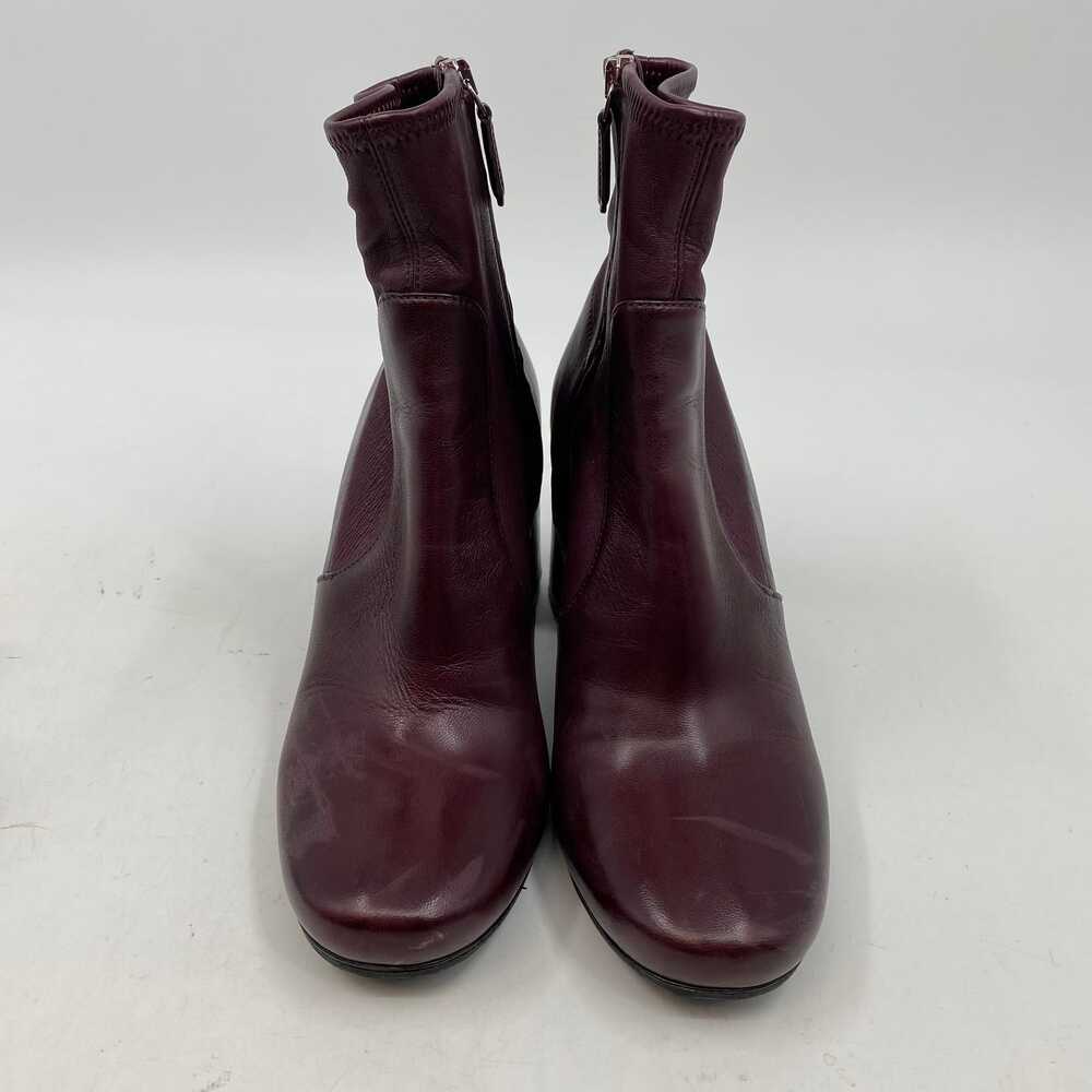 Prada Wine Red Leather Heeled Ankle Boots | Size 38.5 EU - Picture 3 of 12
